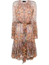 Etro Printed Tiered Skirt Dress With Elasticated Waistband In Multicolour