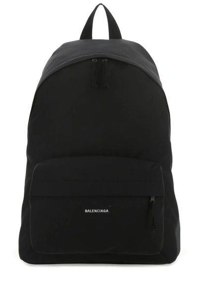 Balenciaga Man Black Nylon Explorer Backpack