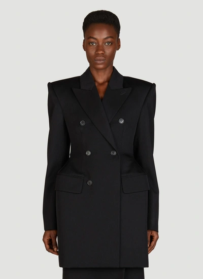 Balenciaga Women Hourglass Wool Blazer In Black