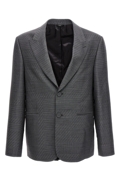 Fendi Men ' Shadow' Blazer In Grey