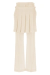 Fendi Grain De Poudre Pleated Panel Pants In Cream