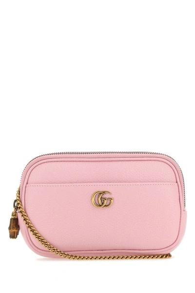 Gucci Woman Pink Leather Crossbody Bag