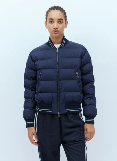 Moncler Blue Argo Down Bomber Jacket In Navy