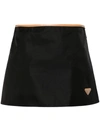 PRADA PRADA WOMEN CONTRASTING WAISTBAND MINI SKIRT