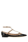 VALENTINO GARAVANI VALENTINO GARAVANI WOMAN BLACK LEATHER ROCKSTUD BALLERINAS