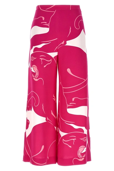 Valentino Garavani Women  'panther' Trousers In Pink
