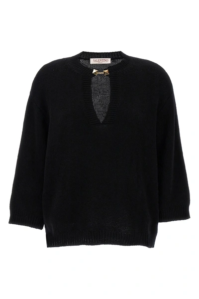 Valentino Garavani Women  Studded Detail Jumper In Black