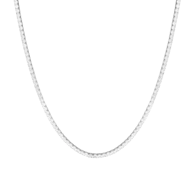Aurate New York White Sapphire Horizontal Baguette Tennis Necklace In Yellow