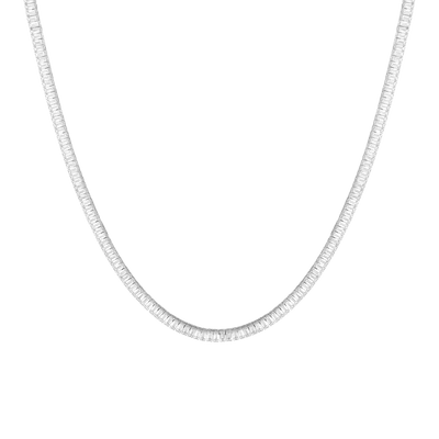 Aurate New York White Sapphire Baguette Tennis Necklace In Yellow