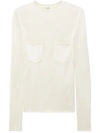 Filippa K Patch-pocket Mesh T-shirt In White