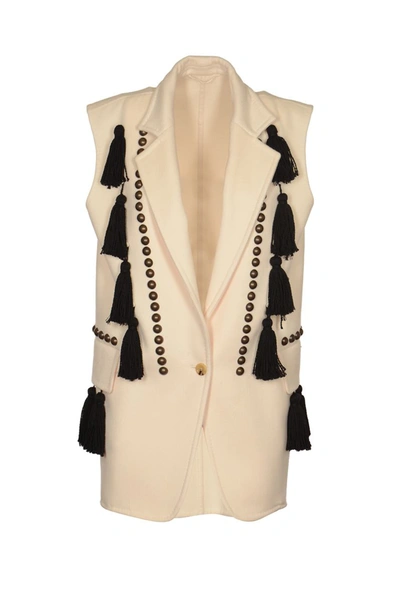 Max Mara Coats In Bianco Avorio