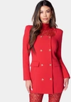 Bebe Open Neck Tailored Blazer In Salsa
