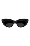 Alexander Mcqueen Sleek Acetate Cat-eye Sunglasses In Shiny Solid Black