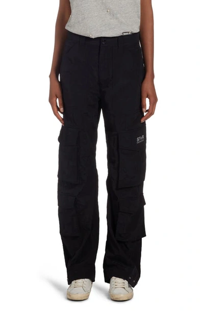 Golden Goose Di Cotone  Lizzy Cotton Ripstop Cargo In Black