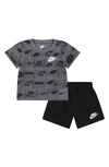 Nike Graphic T-shirt & Shorts Set In Black