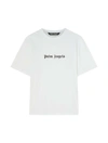 Palm Angels White Short-sleeved T-shirt With Monogram Pa Embroidery In White
