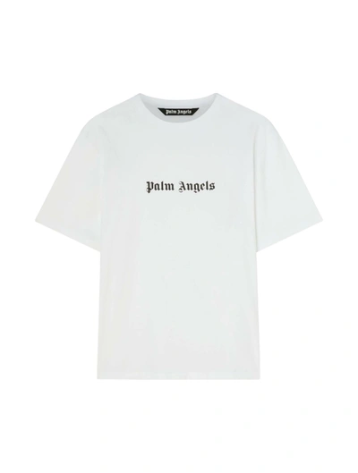 Palm Angels Crewneck T-shirt With Print In White