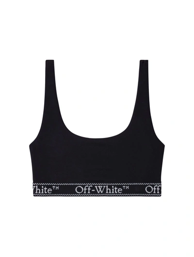 Off-white Logo-underband Crop Top In Black