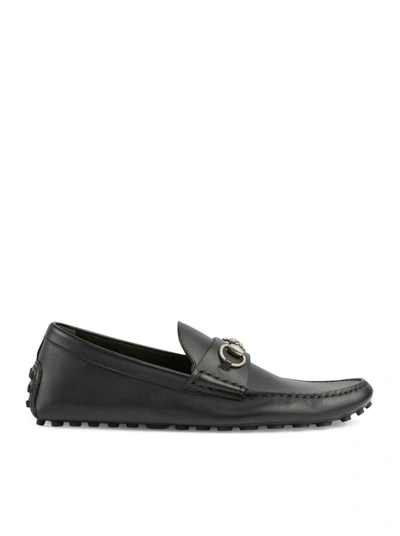 Gucci Men`s Driver Moccasin With Clamp In Black