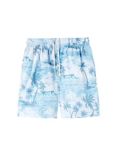 Palm Angels Sunset Graphic-print Swim Shorts In Blue