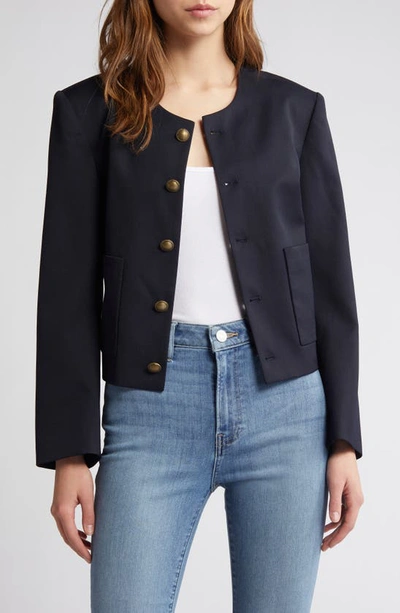 Frame Button-front Jacket In Navy