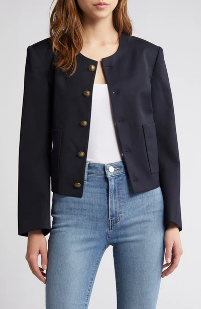 Frame Button-front Jacket In Blue