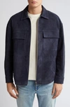 FRAME CLEAN SUEDE ZIP FRONT SHIRT