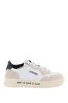 Autry Leather Sneakers With Contrast Heel Tab In Beige, White, Black