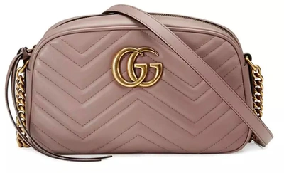 Gucci Gg Marmont Mini Crossbody Bag In Pink