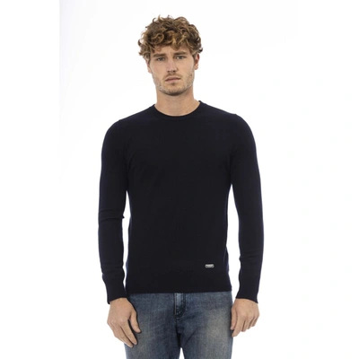 Baldinini Trend Blue Wool Sweater In Black