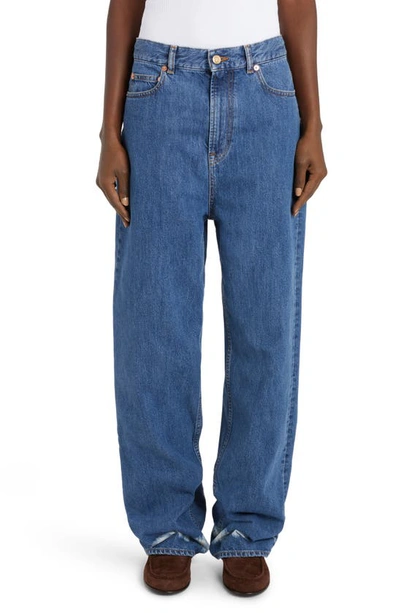 VALENTINO BLEACHED CUFF NONSTRETCH STRAIGHT LEG JEANS