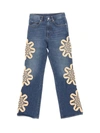 BLUEMARBLE BLUEMARBLE EMBROIDERED BOOTCUT DENIM JEANS