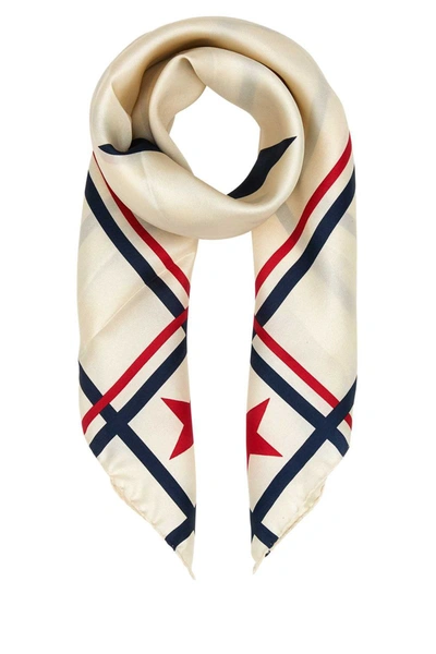 Golden Goose Scarf With Print In White