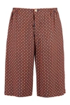 Gucci Geometric Houndstooth-print Tailored Shorts In Blue