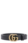 GUCCI GUCCI GG BUCKLE LEATHER BELT