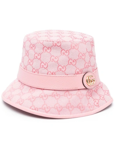 Gucci Gg Motif Bucket Hat In Pink