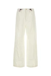Gucci Drawstring Ruched Drill Pants In White