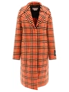 Marni Checked Virgin Wool Coat In Light Orange
