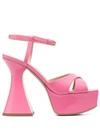 Moschino Chunky Heel Platform Sandals In Pink