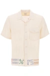 PS BY PAUL SMITH PS PAUL SMITH BOWLING SHIRT WITH CROSS-STITCH EMBROIDERY DETAILS