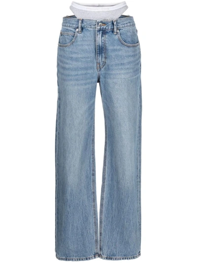 Alexander Wang Straight Jeans With Layered Design In Blue