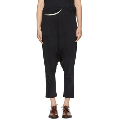 Raquel Allegra Black Cropped Slouchy Lounge Trousers