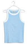 Madewell Brightside Rib Racerback Tank In Powder Blue