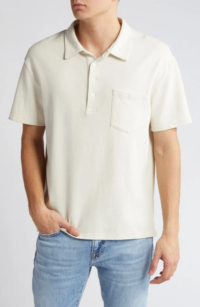 Frame Men's Duo Fold Ribbed Polo In White Canvas