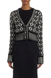 Golden Goose Journey Cropped Merino Cardigan In White