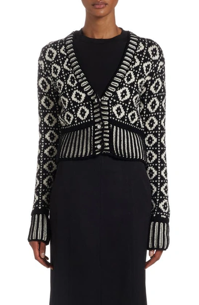 Golden Goose Journey Cropped Merino Cardigan In White