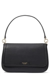 Kate Spade Hudson Pebbled Leather Flap Small Shoulder Bag In Black