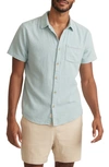 MARINE LAYER CLASSIC SELVAGE SHORT SLEEVE STRETCH COTTON BUTTON-UP SHIRT
