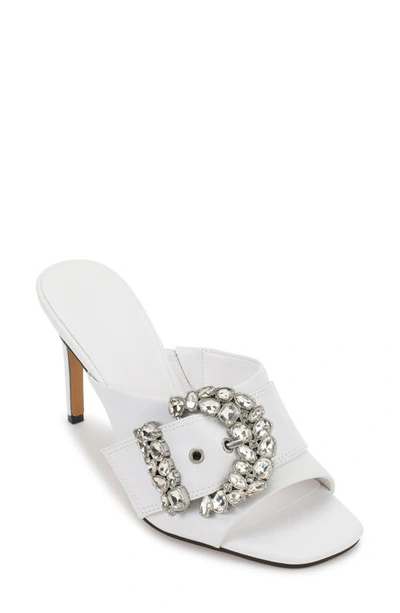 Karl Lagerfeld Quentin Crystal Sandal In Bright White