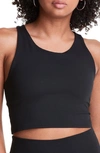 Champion Women's Ribbed Soft Touch Racerback Crop Top In Black